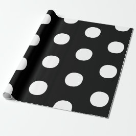 Papel De Regalo Pos de polka Patrón elegante grande blanco negro