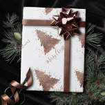 Papel De Regalo Posh Merry Christmas | Glam Rosa Gold Rubor Tree<br><div class="desc">¡Es temporada de diversión! Glamoroso cobre metálico falso e impresionante paleta de oro rosa árbol abstracto y fiesta de vacaciones con letras a mano "Feliz Navidad", alojamiento y colección de accesorios de regalo. Este divertido diseño festivo presenta un llamativo y brillante árbol de Navidad con una bandeja de pintura friki...</div>