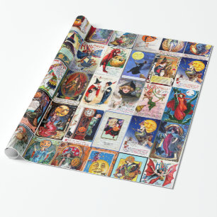 Papel De Regalo Postal del vintage de Halloween