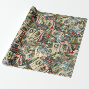 Papel De Regalo Postales de Navidades de la Antigua Victoria