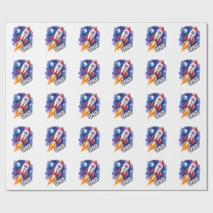 Papel De Regalo Póster de Aventura Espacial   La aventura espera 