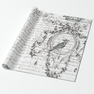 Papel De Regalo Poster de Decoupage de la escritura del pájaro