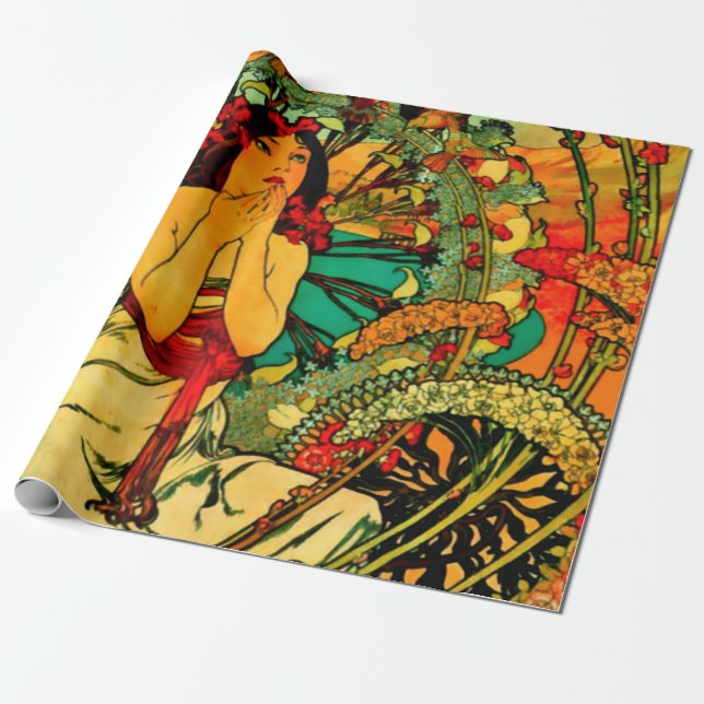 Papel De Regalo Póster de Mónaco Montecarlo de Alphonse Mucha (Desenrollado)