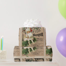 Papel De Regalo Póster de recuerdo de Navidad y Año Nuevo Efímero