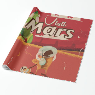 Papel De Regalo Póster de viaje vintage de Marte