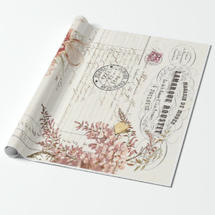 Papel De Regalo Poster floral de Decoupage de las Ephemeras