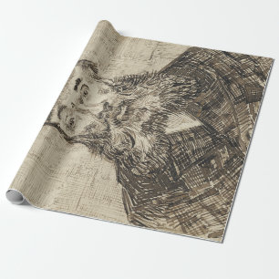 Papel De Regalo Postman Joseph Roulin (Esbozo Sepia) (de van Gogh)