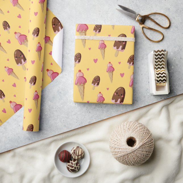 Papel De Regalo Postres de helado lindos (Artesanía)
