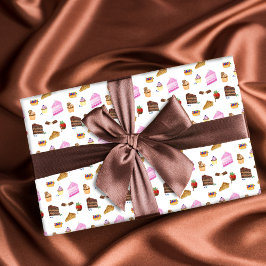 Papel De Regalo Postres Deliciosos Acuarela
