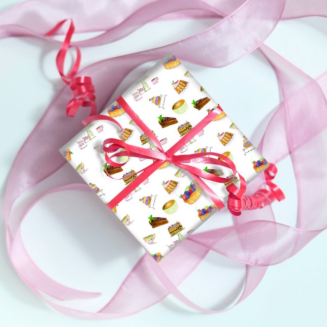Papel De Regalo Postres Dulces Acuarela Con Café Y Té (Subido por el creador)