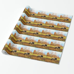 Papel De Regalo Potro/caballo miniatura blancos y negros