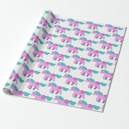 Papel De Regalo Potro rosado