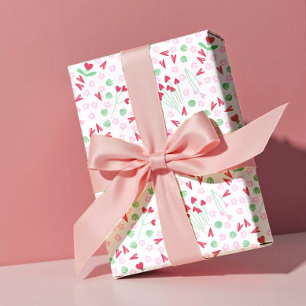 Papel De Regalo Pradera de Flor de Corazón sobre Blanco – San Vale