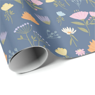 Papel De Regalo Prado colorido sobre azul