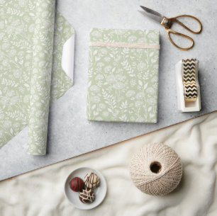 Papel De Regalo Prado de Diente de León Neutral - Oliva Suave