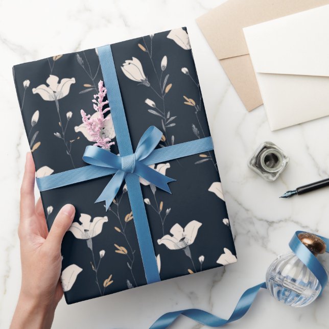 Papel De Regalo prado de flores silvestres,acuarela flores silvest (Regalar)