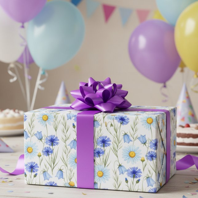 Papel De Regalo Prado de flores silvestres azules (Subido por el creador)