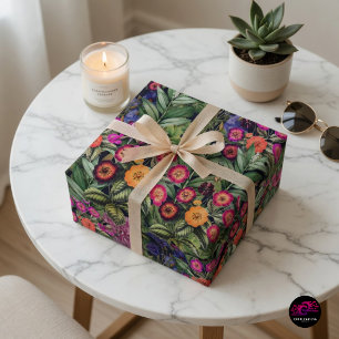 Papel De Regalo Prado Floral Rosa Isla
