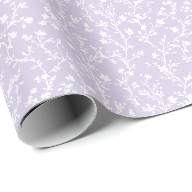 Papel De Regalo Prado Suave Neutral - Lavanda Polvorienta (Esquina del rollo)