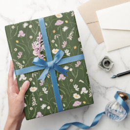 Papel De Regalo Prado Verde Oscuro