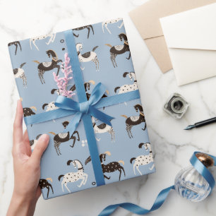 Papel De Regalo Prangiendo los caballos del circo de arte popular 