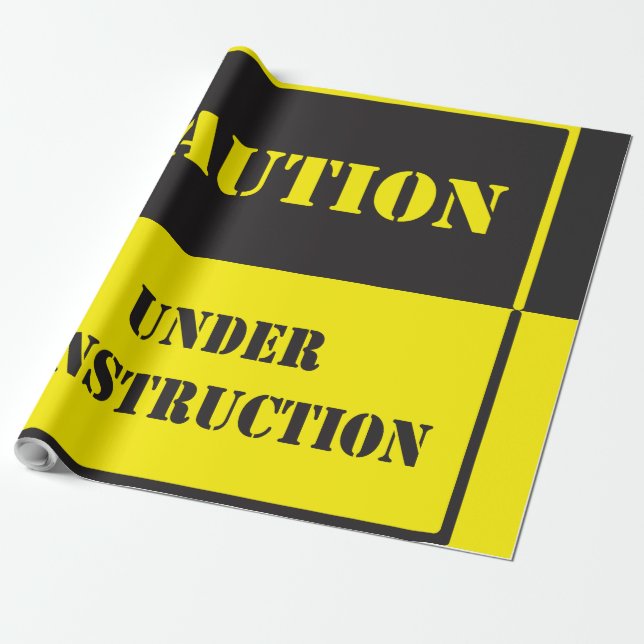 PAPEL DE REGALO PRECAUCIÓN BAJO RÓTULO DE CONSTRUCCIÓN (Desenrollado)