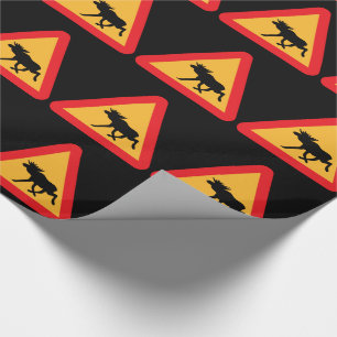 Papel De Regalo Precaución Moose Rótulo de tráfico sueco
