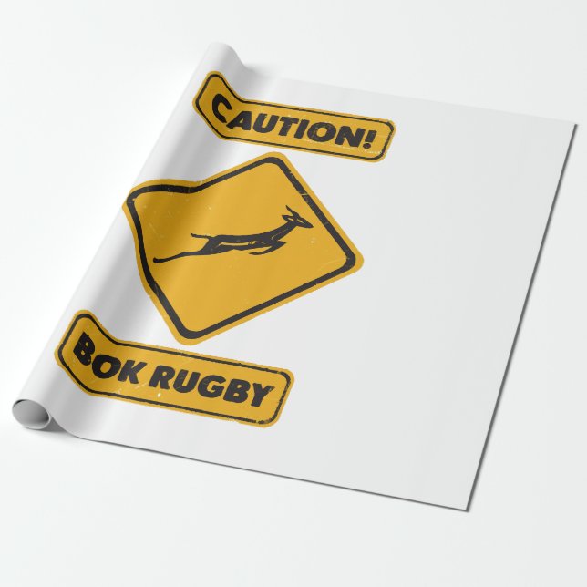 Papel De Regalo Precaución - SpringBoks Cruzando (Desenrollado)