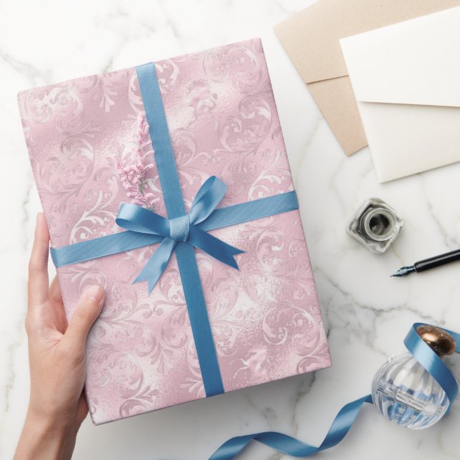 Papel De Regalo Preciosa ducha de novia elegante glamurosa rosa ru (Regalar)