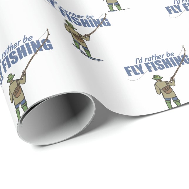 Papel De Regalo Prefiero Pescar Mosca (Esquina del rollo)