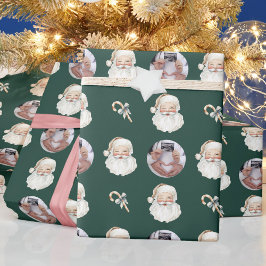 Papel De Regalo Pregnancy Reveal Santa Custom Photo Christmas