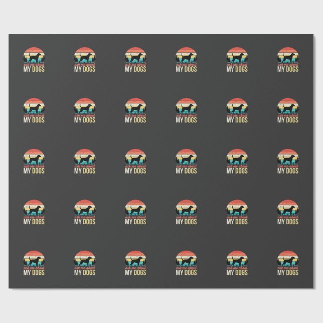 Papel De Regalo Pregúntame sobre mis perros Retro Sunset_1 (Superficie plana)