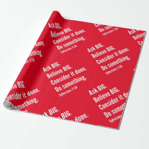 Papel De Regalo Preguntar sobre el gran Inspirador texto blanco de