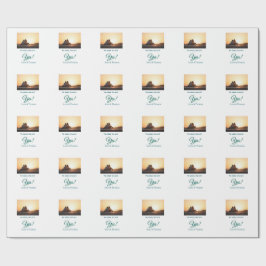 Papel De Regalo Preguntó que dijo que sí, foto azul verde