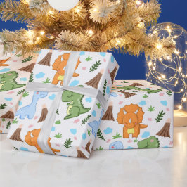 Papel de regalo prehistórico divertido para niños