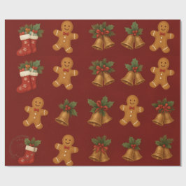 Papel De Regalo Premium Christmas Wrap – Gingerbread & Bells