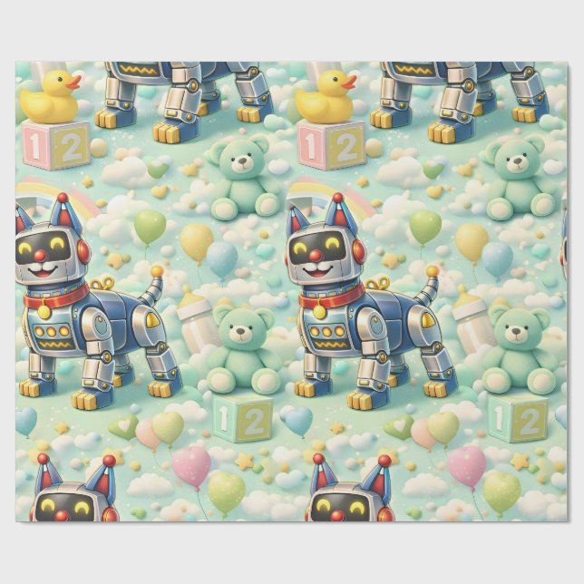 Papel de regalo premium para guardería (Superficie plana)