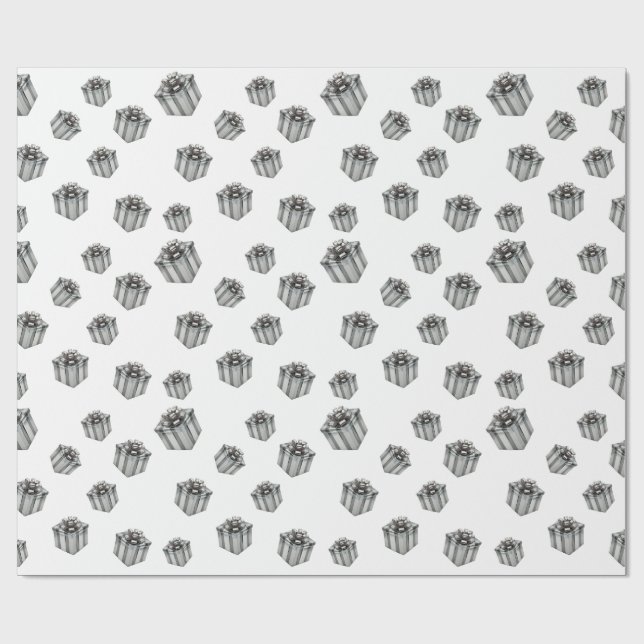 Papel De Regalo Premium Silver Gift Boxes Elegant Holiday Party (Superficie plana)