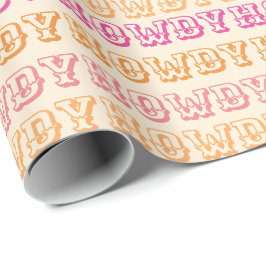 Papel De Regalo Preppy Girly Howdy Hot Pink Naranja