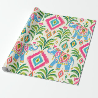 Papel De Regalo Preppy Ikat Tropical Palma Boho Chic
