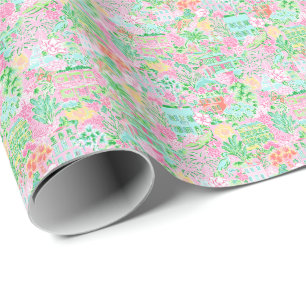 Papel De Regalo Preppy Palm Beach Print Pastel Charleston