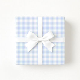 Papel De Regalo Preppy Pastel blue Gingham Wrapping Paper