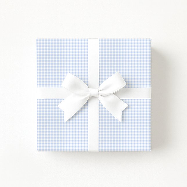 Papel De Regalo Preppy Pastel blue Gingham Wrapping Paper (Subido por el creador)