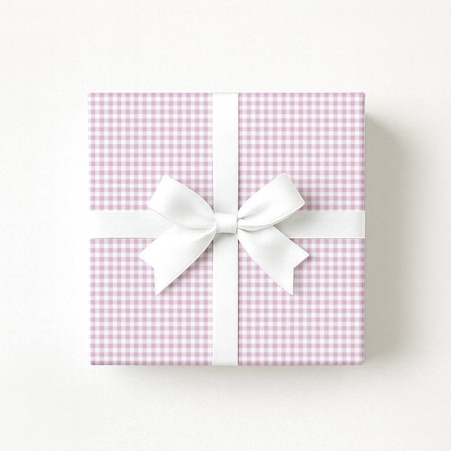 Papel De Regalo Preppy Pastel pink / Lilac Gingham Wrapping Paper (Subido por el creador)