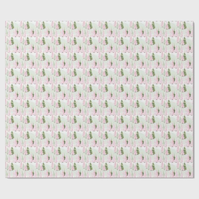 Papel De Regalo Preppy Pink Christmas Trees (Superficie plana)