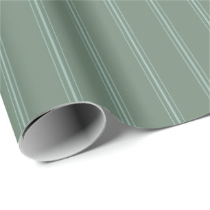Papel De Regalo Preppy raya retro verde azul Navidad vacaciones