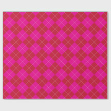 Preppy Rosa y Rojo Argyle Navidad Fiesta