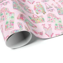 Preppy rosa y verde estilo chic de Palm Beach