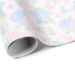 Papel De Regalo Preppy Watercolor Floral Gingham Birthday<br><div class="desc">Papel de envoltura de cumpleaños de gingham de color de agua.</div>