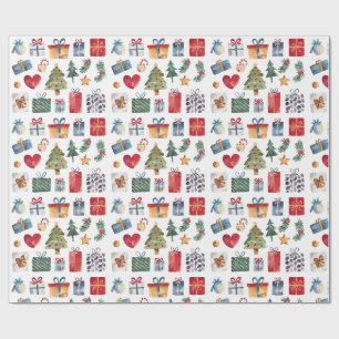 Papel De Regalo Presentes navideños de color de agua
